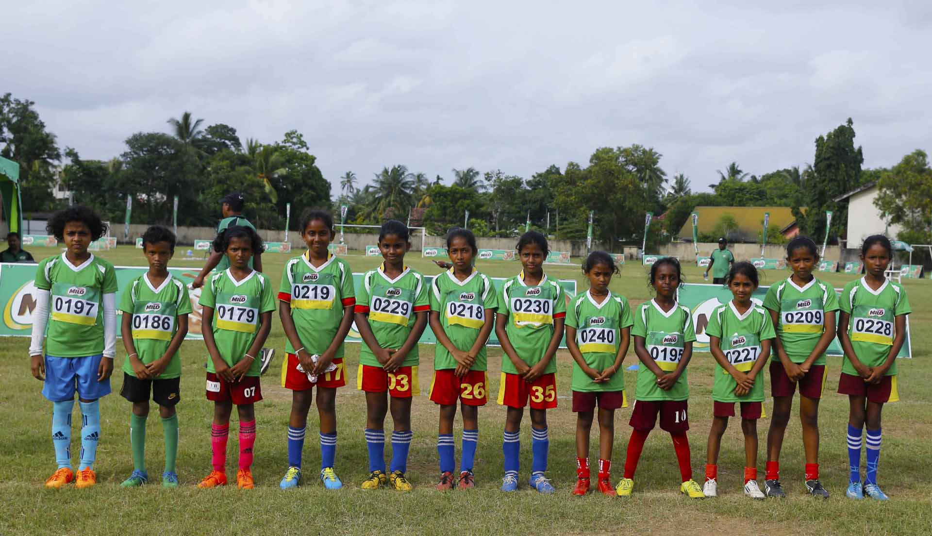 Football junior schoolgirls team practice