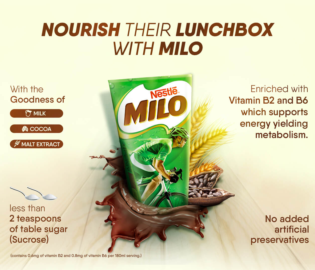 Milo rtd packet with lunch